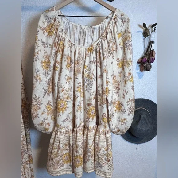 Spell Meadowland Tunic Dress Cream Never Worn - Picture 3 of 15